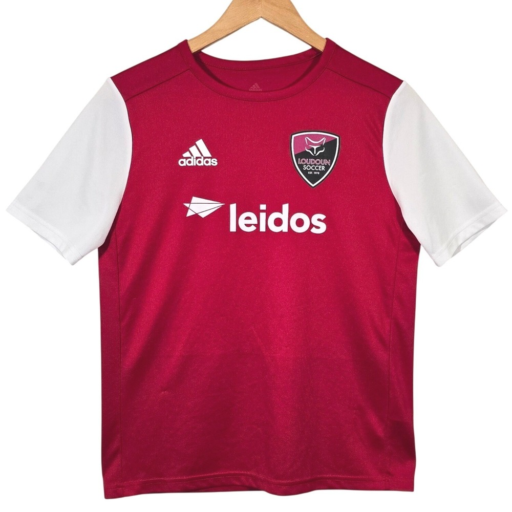 Adidas Loudoun Soccer Leidos Jersey A Youth Size 13-14 Red‎ White Aeroready